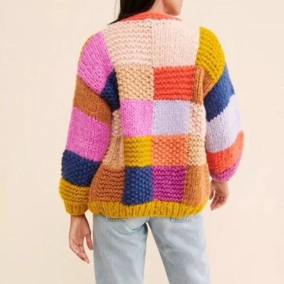 SAACHI Colorblock Multicolored Cardigan Sweater - Picture 4 of 6